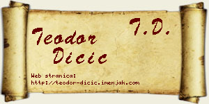 Teodor Dičić vizit kartica